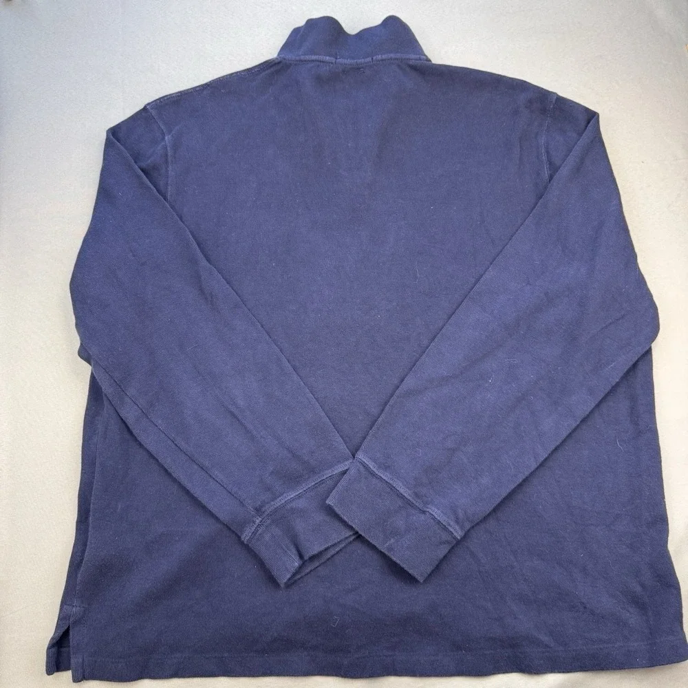 Polo‎ Ralph Lauren Mens Large Navy Blue Estate Rib Quarter Zip Pullover Sweater